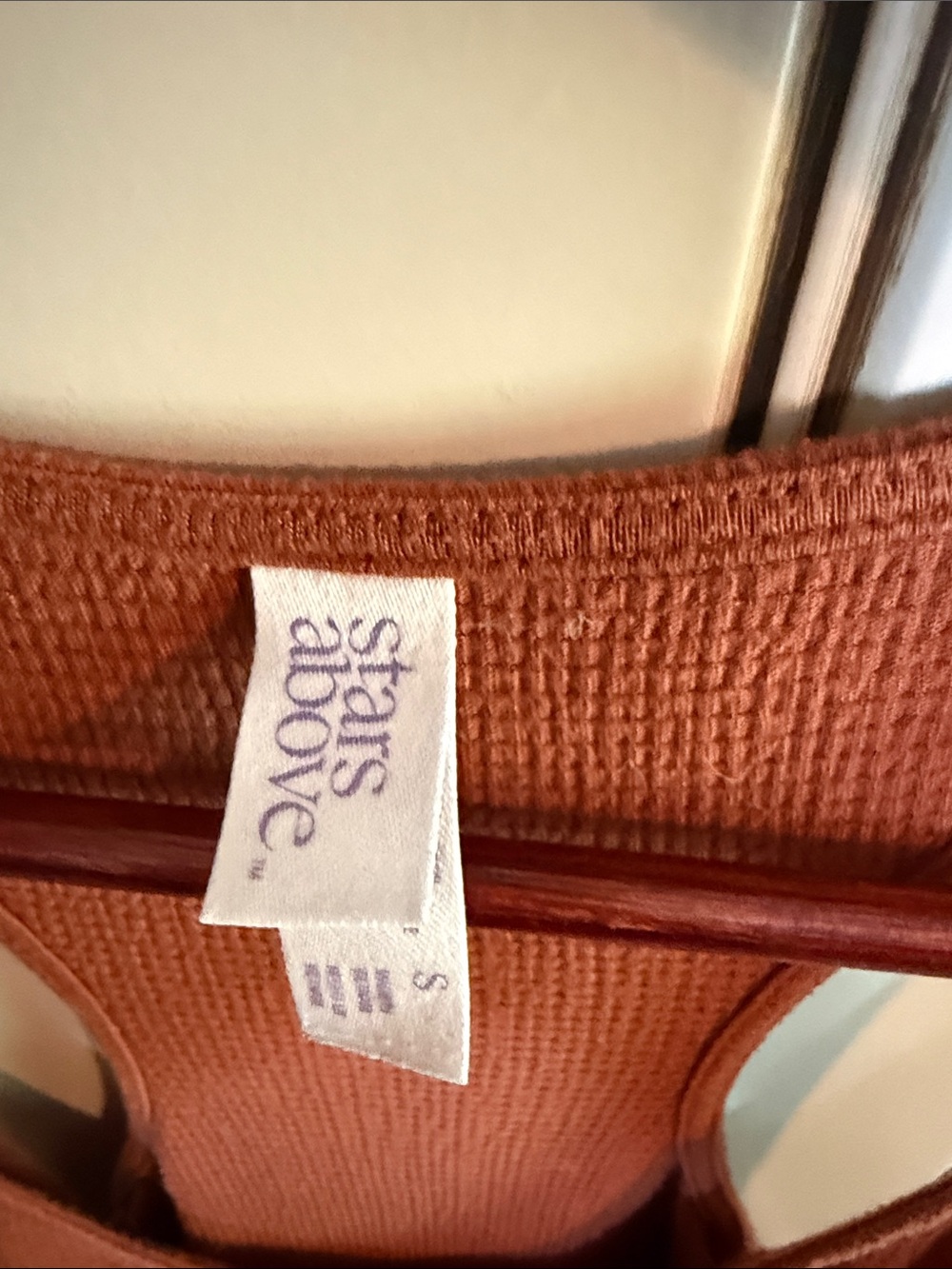 Rust Waffle Knit Racerback Maxi Dress Stars Above. Very Good Condition. - Picture 4 of 5